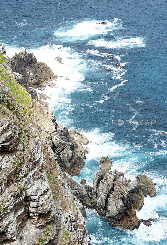 危险的悬崖，Cape Point，好望角，Cape Colony, Cape Town，南非。